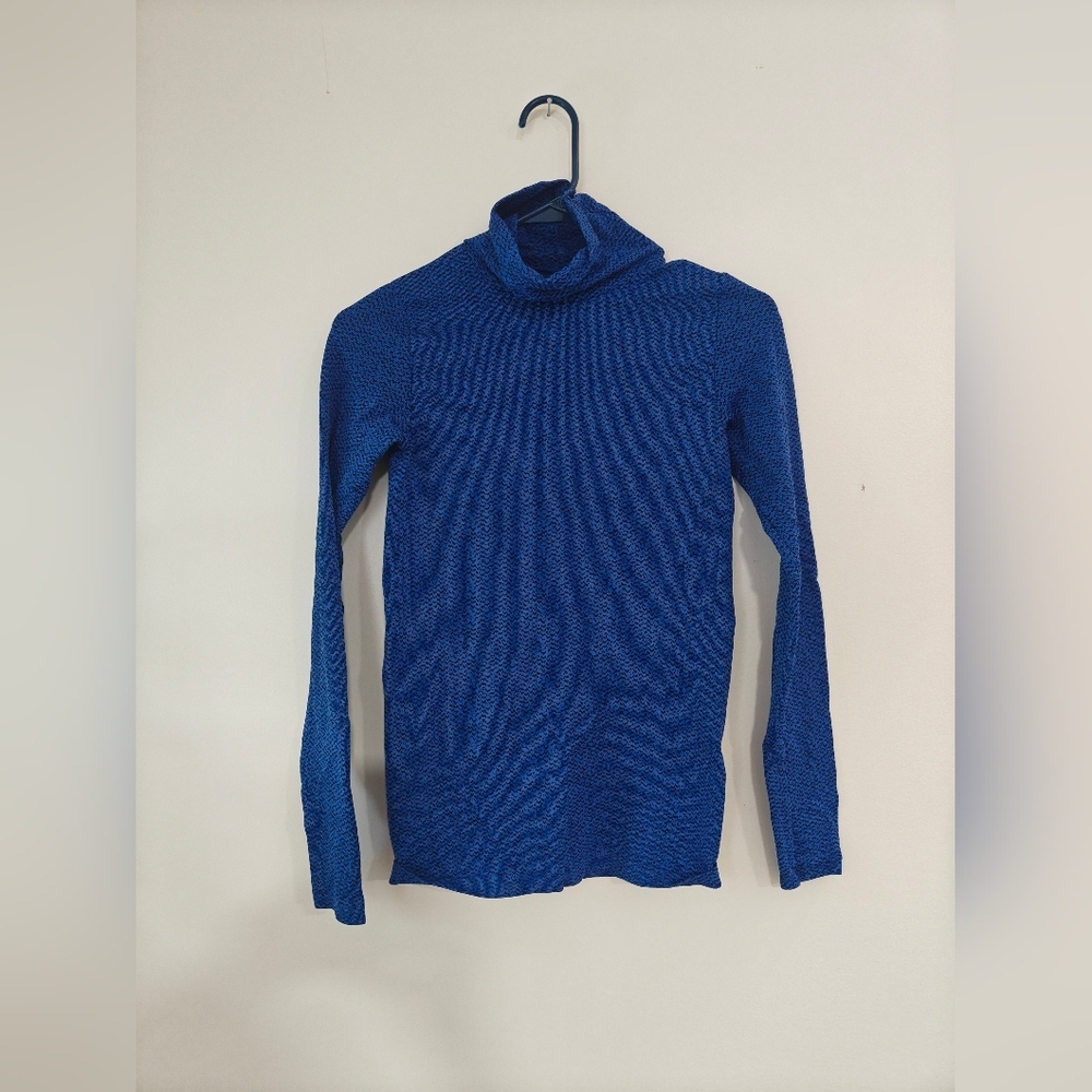 Athleta Flurry Peak Turtleneck Black Blue Women's Top Size XS